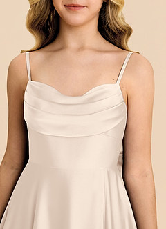 Azazie Bear Junior White Alabaster A-Line Sweetheart Neckline Stretch Satin Dress image7