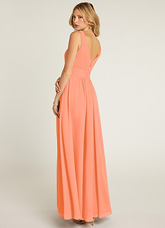 Azazie Pierrette Bridesmaid Dresses Sunset A-Line Pleated Chiffon Dress image4