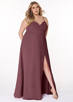 Azazie Everleigh Bridesmaid Dresses Sangria A-Line Sweetheart Pleated Chiffon Dress image8