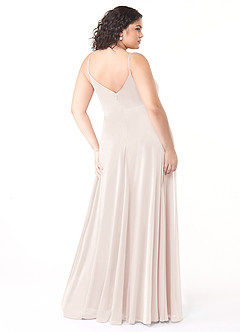 Azazie Evalin Bridesmaid Dresses A-Line V-Neck Pleated Mesh Floor-Length Dress image10