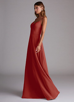 Azazie Marley Bridesmaid Dresses Terracotta A-Line Off the Shoulder Chiffon Convertible Dress image6
