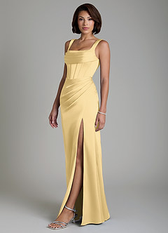 Azazie Amora Robes de demoiselle d'honneur Robe Sirène en Satin extensible Corset Beurre image6