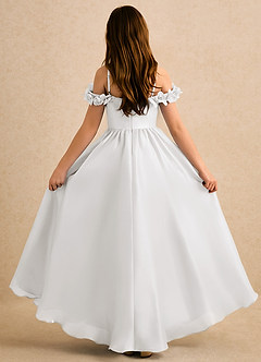 Azazie Jada Girls Formal Final Sale Blushing Pink A-Line Pleated Organza Dress image6