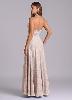 Azazie Tessie Brudtärnklänningar Klä av A-Linje i Blommig Utbrändhet Plisserad Rodnande Rosa image6