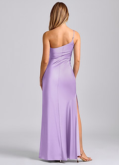 Azazie Marseli Bridesmaid Dresses Lilac Mermaid One Shoulder Stretch Satin Dress image6