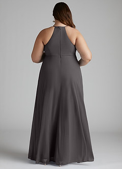 Azazie Annabelle Maternity Bridesmaid Dresses A-Line V-Neck Pleated Mesh Floor-Length Dress image8