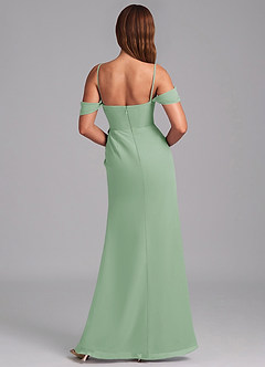 Azazie Johana Brautjungfernkleider Wandelbar Meerjungfrau-Linie Schulterfrei Chiffon Kleid Matcha image2