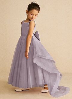 Azazie Pumpkin Flower Girl Dresses Dusk A-Line Convertible Tulle Dress image4