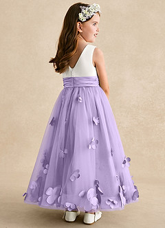 Azazie Vi Flower Girl Dresses Lilac A-Line Sleeveless Tulle Dress image4
