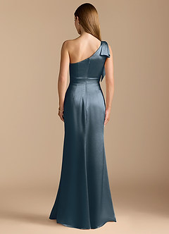 Azazie Rinna Bridesmaid Dresses Twilight Mermaid Ruched Metallic Satin Dress image7