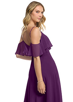 Azazie Jean Bridesmaid Dresses Grape A-Line Chiffon Convertible Dress image7