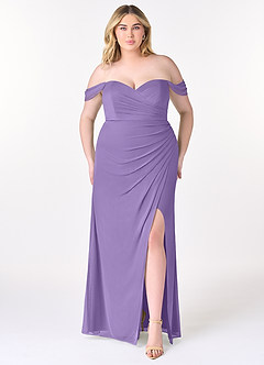 Azazie Tessa Bridesmaid Dresses Tahiti Sheath Sweetheart Off-The-Shoulder Mesh Convertible Dress image8