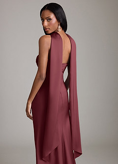 Azazie Saylor Brudtärnklänningar Klä av Sjöjungfru i Stretch Satin Axelbandslös Merlot image7