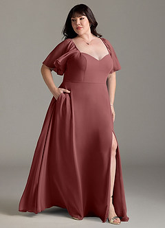 Azazie Chloe Bridesmaid Dresses Amethyst A-Line Sweetheart Neckline Chiffon Dress image10