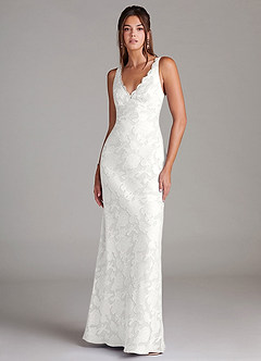 Azazie Tianna Brudepigekjoler Skede Blonder Blomsterudbrændthed Gulv-længde Kjole image1