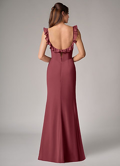Azazie Callie Bridesmaid Dresses Merlot Mermaid Side Slit Chiffon Convertible Dress image2