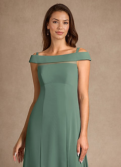 Azazie Ewa Mère de la mariée Robes Robe Trapèze en Maille Épaule décolletée Eucalyptus image9