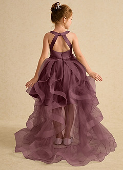 Azazie Julietta Flower Girl Dresses Sangria Ball-Gown Convertible Tulle Dress image1