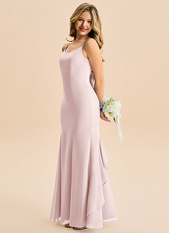 Azazie Lioren Junior Syrena Ukłon Szyfon Długość podłogi Młodsza druhna Sukienka image2