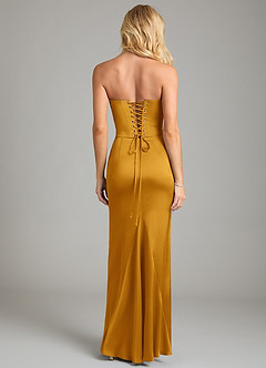 Azazie Sorrel Bridesmaid Dresses Butterscotch Mermaid Strapless Stretch Satin Convertible Dress image2