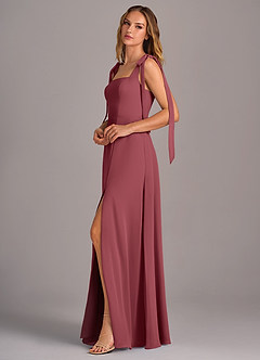 Azazie Debra Brautjungfernkleider Wandelbar A-Linie mit Taschen Chiffon Kleid Merlot image4