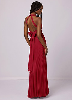Barbie ♥ Azazie Bridesmaid Dresses Scarlet A-Line Pleated Chiffon Dress image6