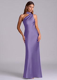 Azazie Seona Bridesmaid Dresses Tahiti Mermaid One Shoulder Stretch Satin Dress image7