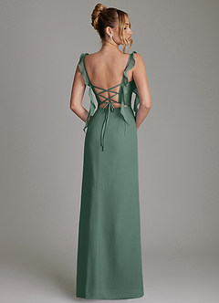 Azazie Jessamine Bridesmaid Dresses Sea Moss Mermaid Corset Chiffon Dress image8