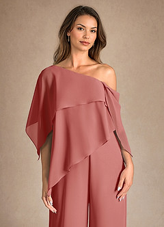 Azazie Halima Mother of the Bride Dresses Antique Rose Jumpsuit/Pantsuit Side Slit Chiffon Dress image8