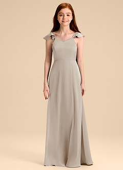 Azazie Everett Junior Jurk van Stretch Satijn met A-Lijn Boog Vorst image6