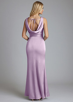 Azazie Tallie Bridesmaid Dresses Frosted Lilac Mermaid Pleated Stretch Satin Dress image6