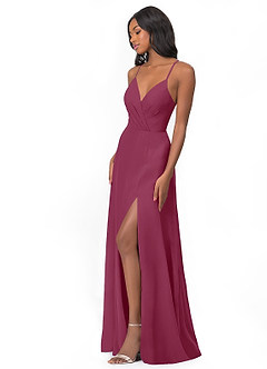 Azazie Everleigh Bridesmaid Dresses Mulberry A-Line Sweetheart Pleated Chiffon Dress image5