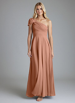 Azazie Elinora Final Sale Black A-Line One Shoulder Chiffon Dress image7