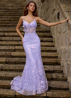 Blazing Purple Glitter Prom Dress image6