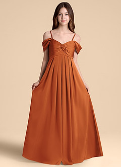 Azazie Kaitlynn Junior A-Linie Schulterfrei Stretch-Satin Kleid Kanel image6