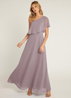 Azazie Lizzy Bridesmaid Dresses Dusk A-Line One Shoulder Chiffon Dress image5