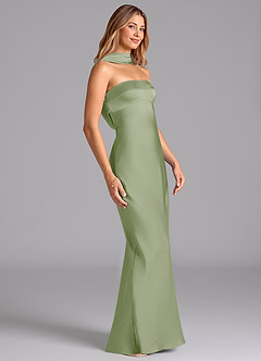 Azazie Lusinda Brudtärnklänningar Klä av Sjöjungfru i Stretch Satin Axelbandslös Dusty Sage image6