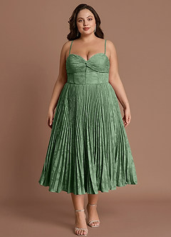 Annie Eucalyptus Pleated Midi Dress image11