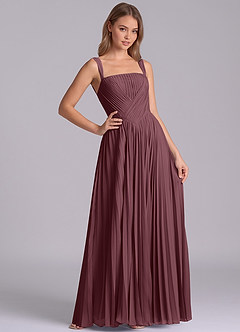 Azazie Mina Bridesmaid Dresses Sangria A-Line Pleated Chiffon Dress image6