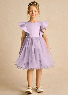 Azazie Chirp Robe Demoiselle D'honneur Fillette Robe Princesse en Tulle Frostiges Flieder image1