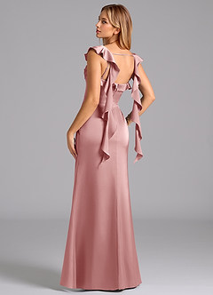 Azazie Adi Bridesmaid Dresses Dusty Rose A-Line Pleated Stretch Satin Dress image6