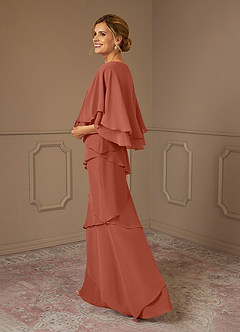 Azazie OHara Mother of the Bride Dresses Clay A-Line V-Neck Chiffon Dress image2