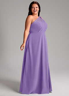 Azazie Phaedra Bridesmaid Dresses Tahiti A-Line One Shoulder Chiffon Dress image9
