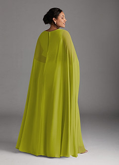 Azazie Isa Mère de la mariée Robes Robe Trapèze en Mousseline de soie Col V plissé Citronnelle image8