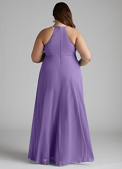 Azazie Annabelle Maternity Bridesmaid Dresses A-Line V-Neck Pleated Mesh Floor-Length Dress image8