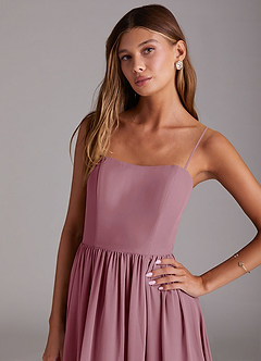 Azazie Calianna Bridesmaid Dresses Vintage Mauve A-Line Off the Shoulder Chiffon Convertible Dress image2