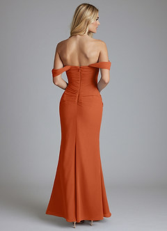 Azazie Luiza Bridesmaid Dresses Burnt Orange Mermaid Off the Shoulder Chiffon Dress image7