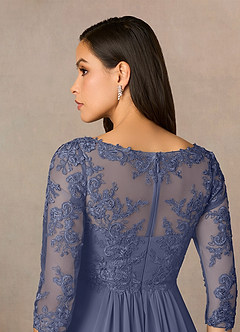 Azazie Hayek Mother of the Bride Dresses Stormy A-Line V-Neck Lace Chiffon Dress image5