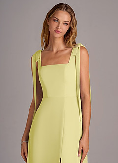 Azazie Debra Bridesmaid Dresses Lemon Sorbet A-Line with Pockets Chiffon Convertible Dress image7