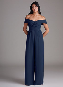 Azazie Lamara Brudtärnklänningar Jumpsuit av i Chiffong Av axeln Konvertibel image3